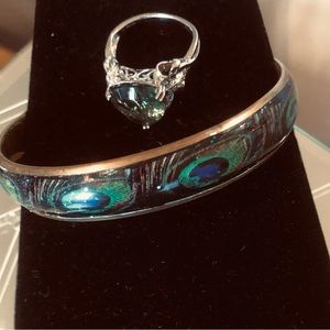 𝑩𝒆𝒂𝒖𝒕𝒊𝒇𝒖𝒍 𝑷𝒆𝒂𝒄𝒌𝒄𝒐𝒄𝒌 𝑩𝒂𝒏𝒈𝒍𝒆 & 925 𝒔𝒕𝒐𝒏𝒆 𝒓𝒊𝒏𝒈